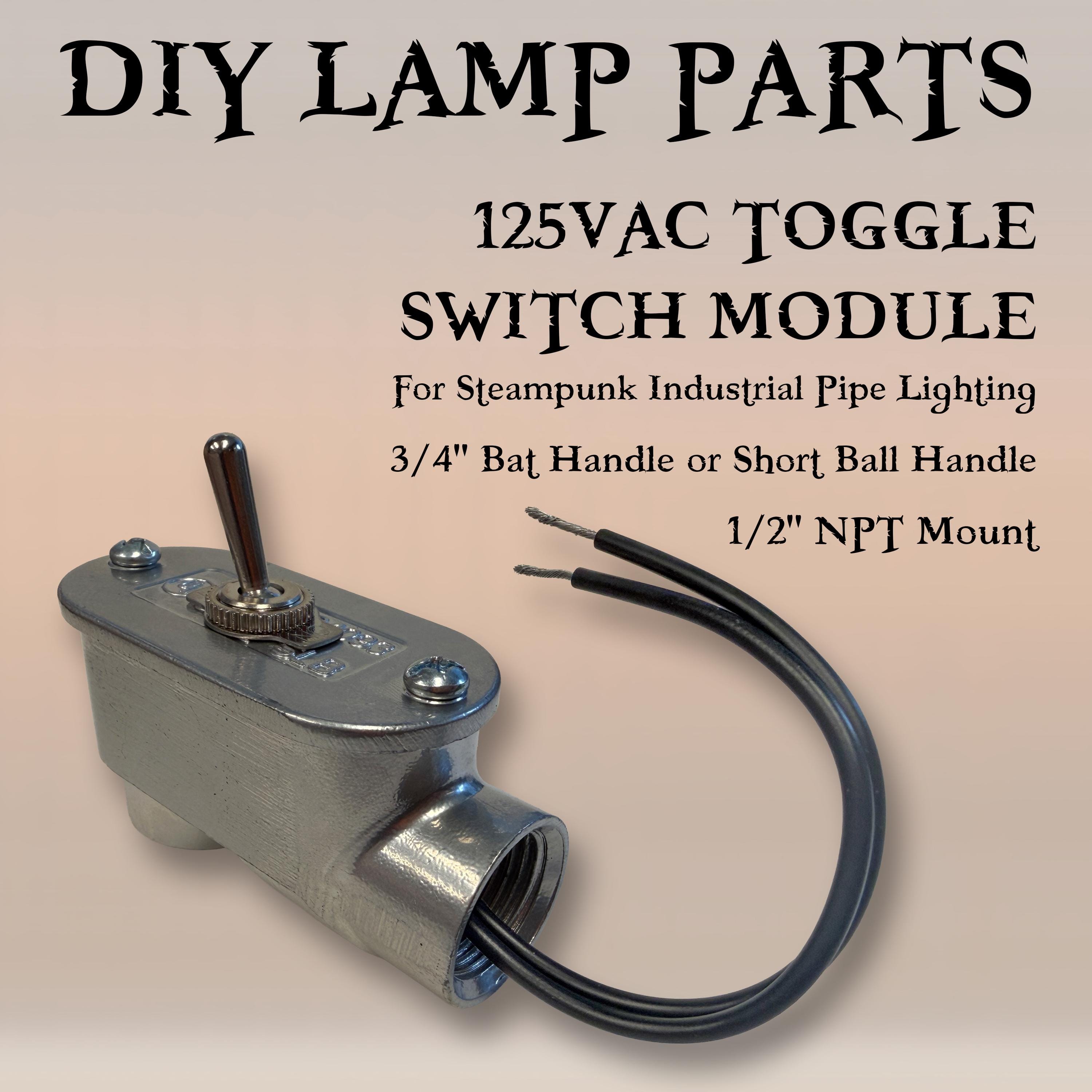 On/off Toggle Power Switch Module for Steampunk Industrial Pipe