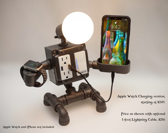 Robot Steampunk Industrial Pipe Desk Lamp With Dimmer 2 Ac Etsy