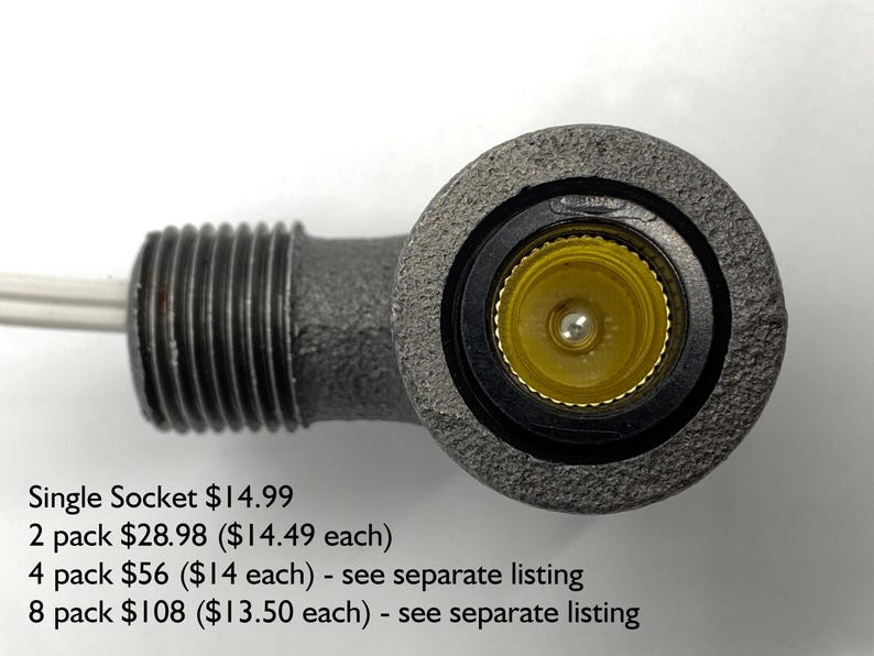 1/2" Black Iron 90º Street Elbow with 75W Candelabra E12 Socket for Steampunk Industrial Pipe Lighting DIY Lamp Parts 125VAC Hardwired image 6