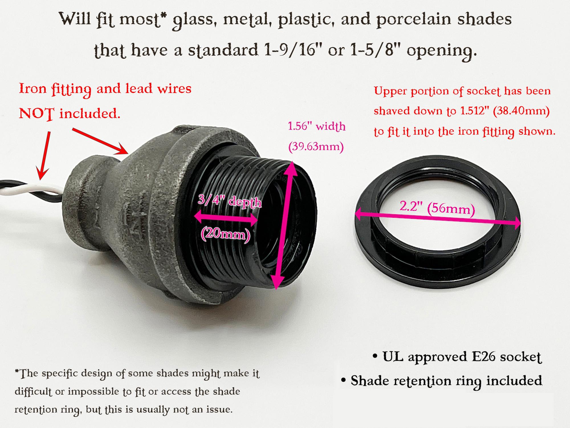 Threaded Light Socket Base E26 E27 Medium Base Bulb Socket With Threaded Collar 250V 660W ...