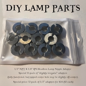 NPT pipe thread to 1/8&quot; IPS NPS lamp nipple headless adapter &quot;slightly imperfect&quot; fully functional discounted diy Steampunk Industrial parts