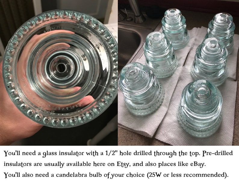 Glass Insulator Hanging Pendant Light Kit Includes Porcelain Etsy