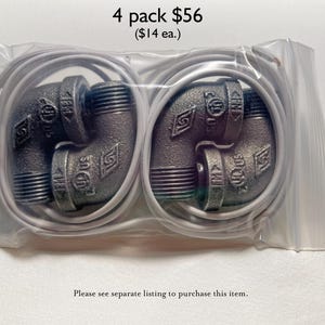 1/2" Black Iron 90º Street Elbow with 75W Candelabra E12 Socket for Steampunk Industrial Pipe Lighting DIY Lamp Parts 125VAC Hardwired image 8