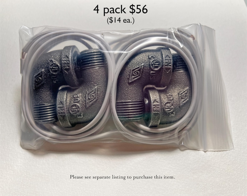 1/2" Black Iron 90º Street Elbow with 75W Candelabra E12 Socket for Steampunk Industrial Pipe Lighting DIY Lamp Parts 125VAC Hardwired image 8