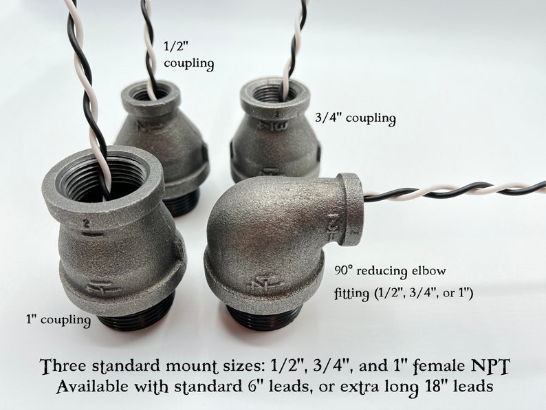 Black Iron Medium Base E26 Bulb Socket with Threaded Collar and Shade Ring for Industrial Pipe Steampunk Lamp DIY Parts 125VAC Hardwired image 2