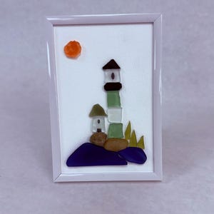 Sea Glass Wall Art Beach Picture Lighthouse