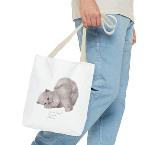 Cat Lover&#39;s Tote Bag, Cute Cat Design, Eco-Friendly Shopping Bag, Perfect Gift for Pet Owners, Birthday, Cat Adoption Gift