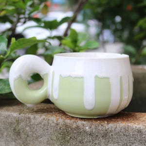Mug Pottery Ceramic Mug Handmade Artisan Coffee & Tea Cup|8oz Artisan Glaze Flow Stoneware Cup | Perfect Gift for Nature