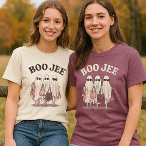 BOOJEE ゴーストシャツ ゴーストTシャツ、面白いハロウィングラフィックTシャツ、秋のゴーストシャツ、かわいい不気味なTシャツ、
