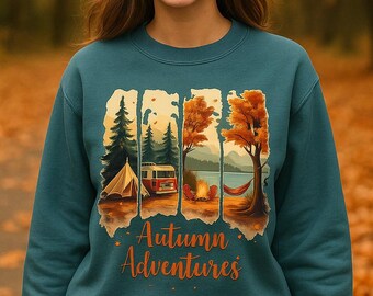 Sudadera Fall Camper: Aventuras otoñales, colores cómodos