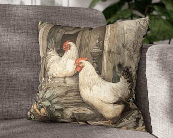 Rustieke kussensloop kippenhok boerderij kippenhok Cottagecore landelijk kussendecor