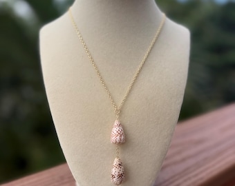 Double Flea Cone Drop Necklace (18in chain)