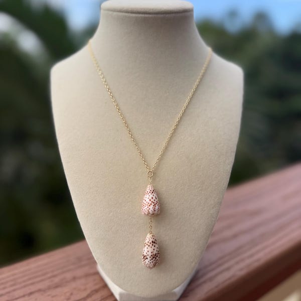Double Flea Cone Drop Necklace (18in chain)