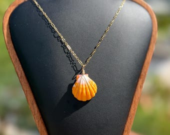 Classic Hawaiian Sunrise Shell Gold Necklace