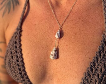 Double Flea Cone Drop Necklace