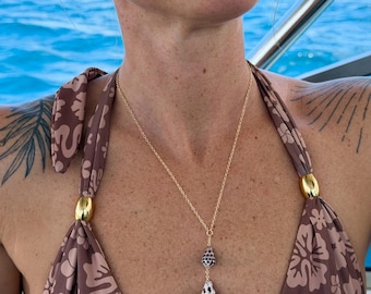 Double Hebrew Cone Drop Necklace (18in chain)