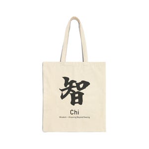 Chi - Wisdom Intellect kanji-draagtas (zwart) Japans zensymbool