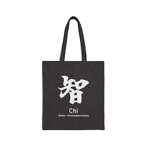 Chi - Wisdom Intellect kanji-draagtas (wit) Japans zensymbool