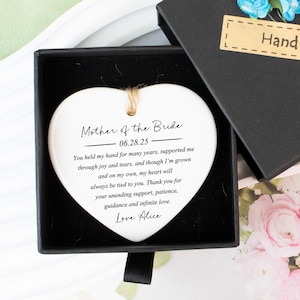 Presente personalizado, presente de agradecimento, enfeite de cerâmica, coração de cerâmica, presente especial, presente de dia das mães, aniversário da mãe, presentes para mulheres