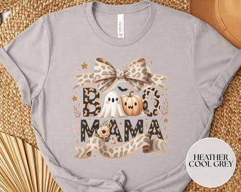 Boo Mama Halloween T-Shirt, Gruseliges Mama Shirt, Geparden Print Mama Shirt, Halloween Geparden Print Mama T-Shirt, Boo Mama T-Shirt