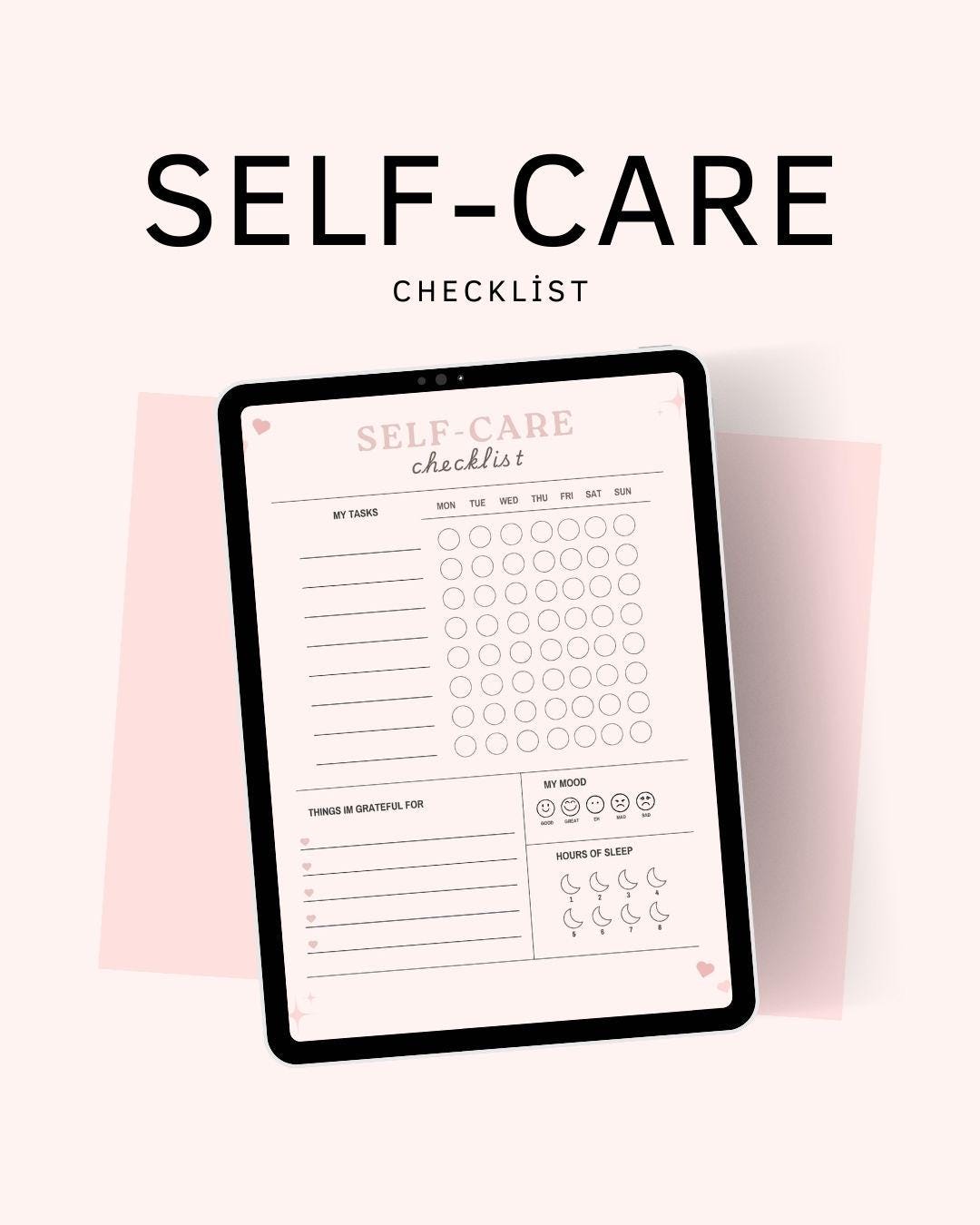 Minimalist Self-care Checklist | Daily Mental Health Tracker ...