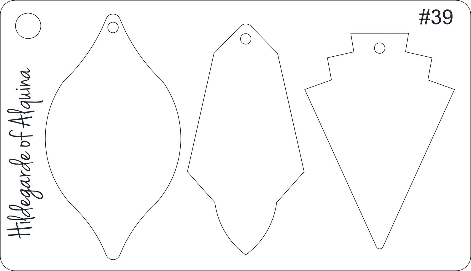 No 39 Jewelry Template. Crafting Shape Stencil. Reusable Etsy