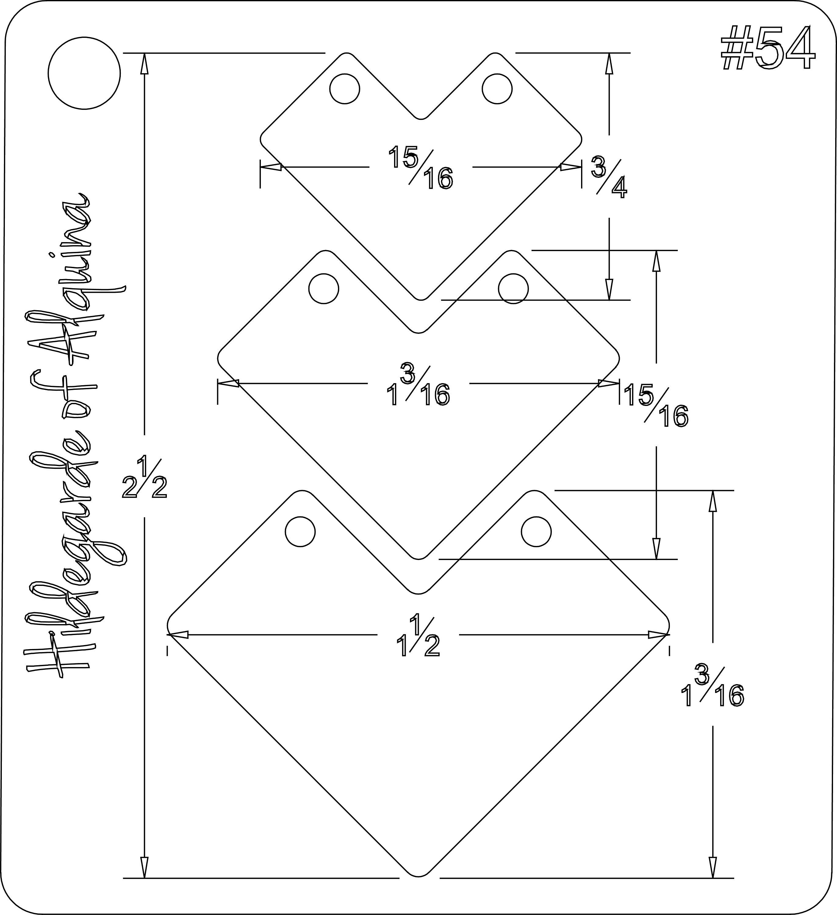 No 54 Jewelry Template. Crafting Shape Stencil. Reusable Pattern Tool. Lapidary Cabochon