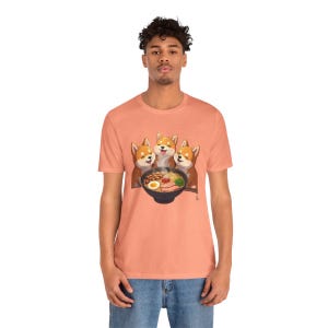 Corgi Ramen Tee, Cute Dog Shirt, Animal Lover Gift, Foodie Apparel, Pet Theme T-Shirt, Fun Casual Wear
