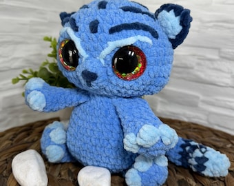 Handmade "Derpy Tiger" – K-Pop: Demon Hunter Fan Figure | Amigurumi Collectible, Fantasy Plush, Big Eyes Decoration