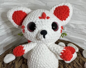Kitzune – Handmade Amigurumi Plush Toy | White and Red Fox | Cuddly Unique