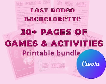 Paquete de juegos para despedida de soltera con temática del Último Rodeo / Despedida de soltera vaquera (Descarga instantánea)