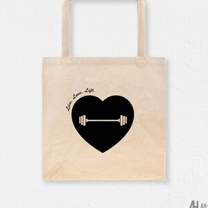 Live Love Lift Weightlifting Tote Bag