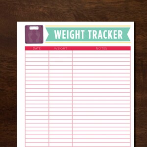 Gewichtsverlust Tracker Digitaler Download Briefgröße