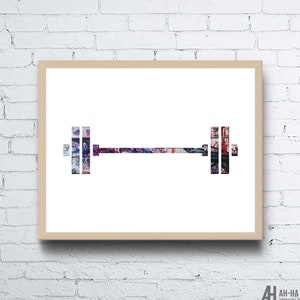 Graffiti Barbell Fitness Printable Wall Art | Grunge Style Modern Gym Fitness Printable Art