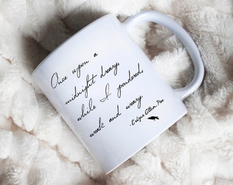 Edgar Allan Poe Poem Coffee Mug | Once Upon A Midnight Dreary Mug | Fall and Halloween Coffee Mug | Edgar Allan Poe Quote Mug