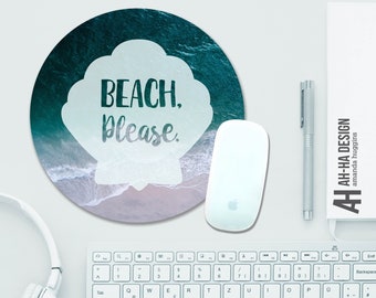 Beach Please Ocean Mouse Pad | Relaxing Mouse Pad Design | Beach Themed Mouse Pad | Sea Shell Mouse Pad | Ocean Lover Mousepad