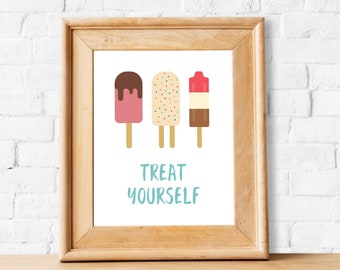 Treat Yourself Icy Pop Party Printable 8 x 10 Sign