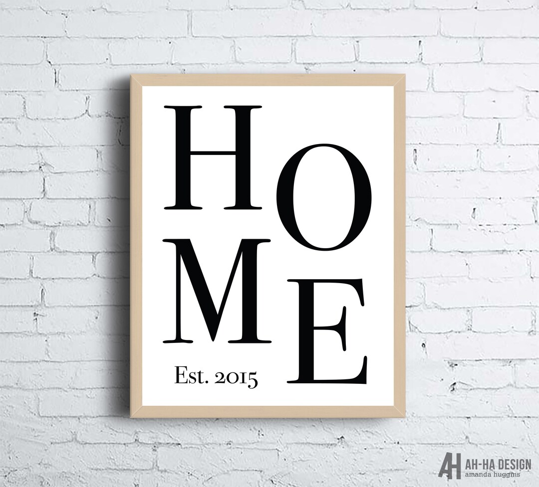 HOME Established Printable Wall Art | Family Established Printable Home ...