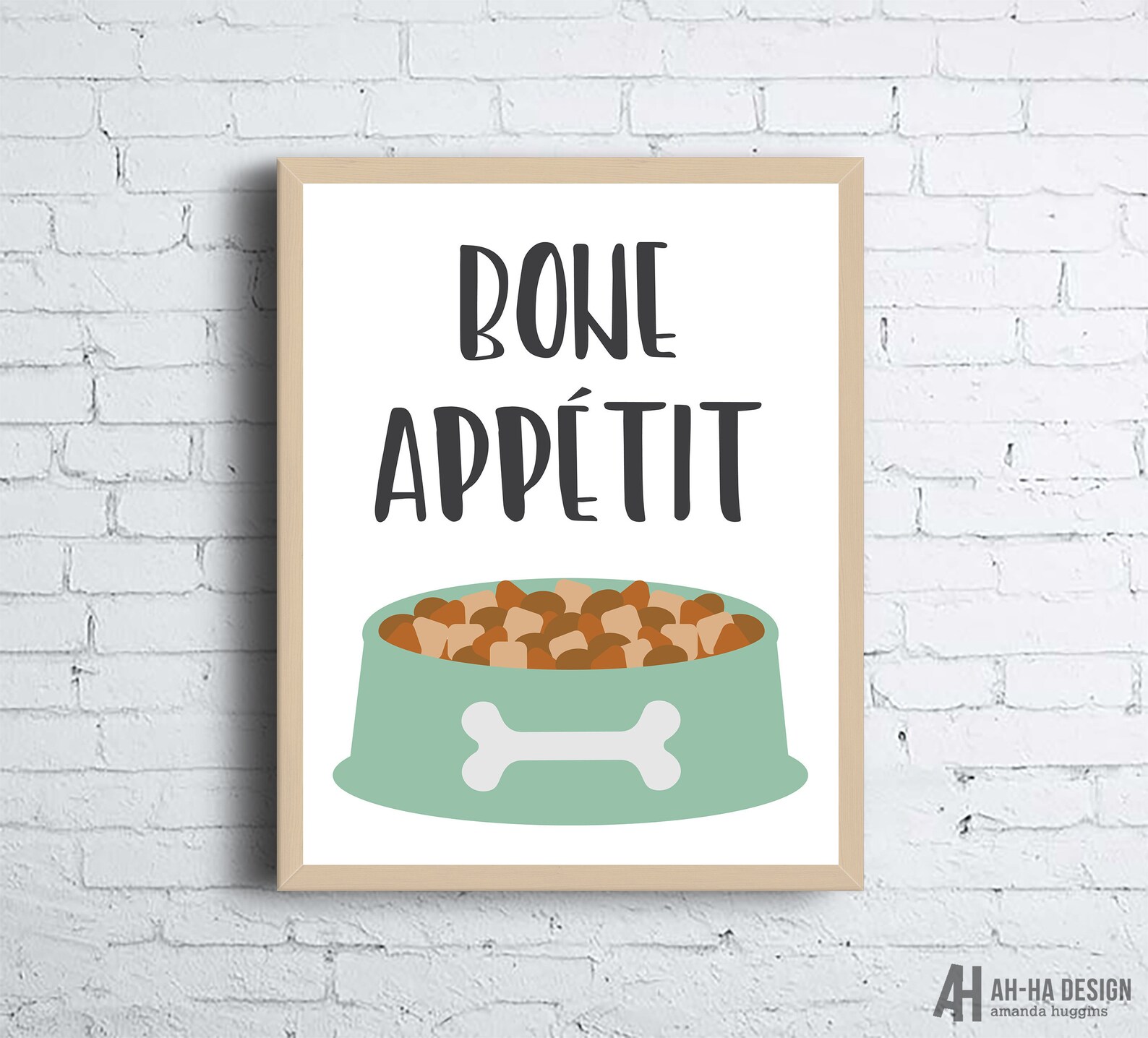 Bone Appetit Dog Wall Art Dog Owner Printable Wall Art Etsy