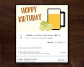 Hoppy Birthday Facebook Event Cover Photo | Birthday Party Facebook Event Header | Party Facebook Event Banner