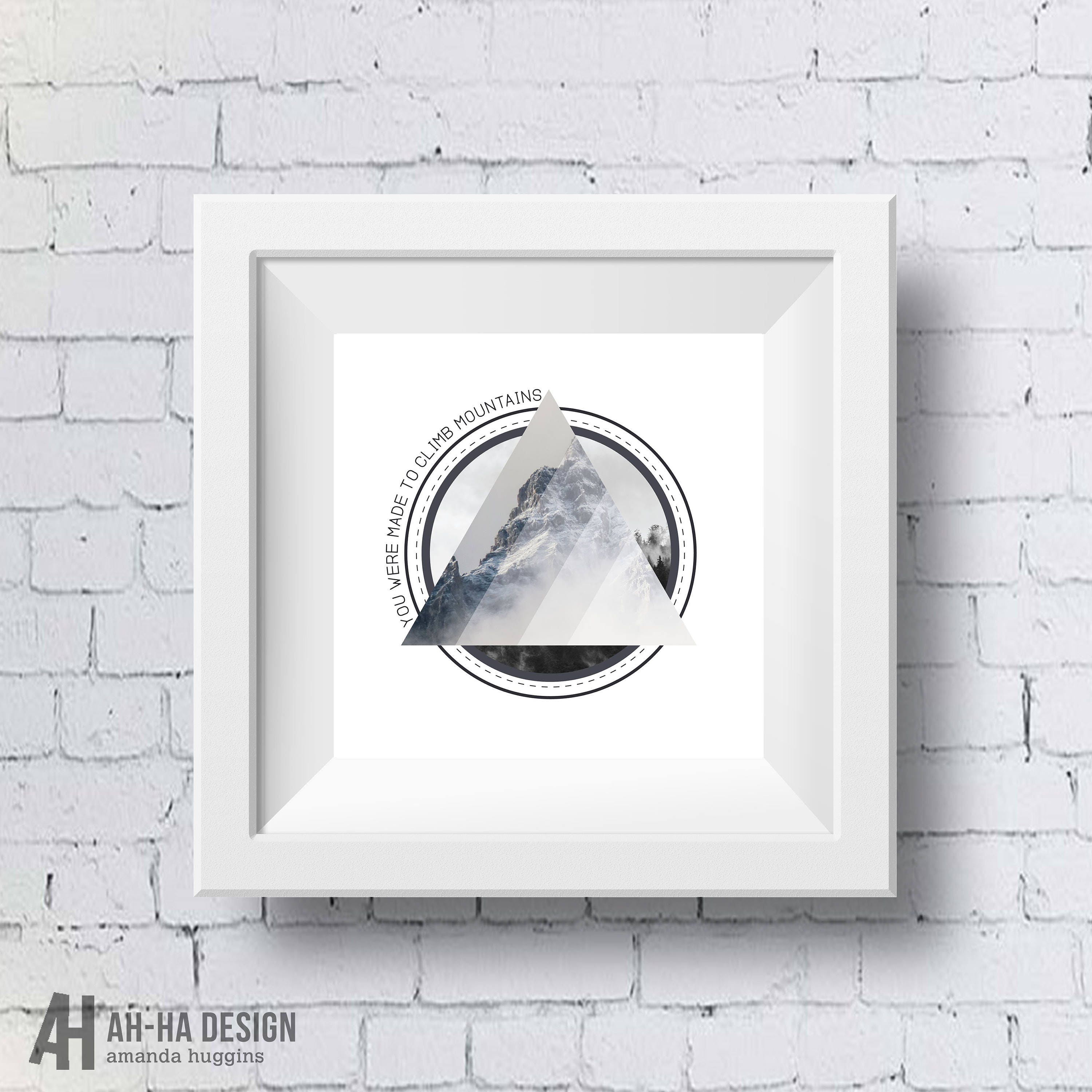 You Were Made To Climb Mountains Geometric Printable Art | Etsy