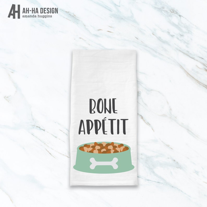 Dog Owner Tea Towel Funny Dog Food Tea Towel Bone Appetit Dog Kitchen Towel