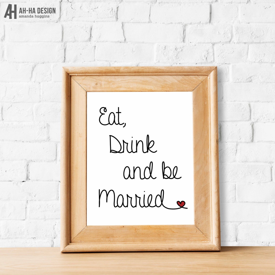 Eat Drink and Be Married Printable Digital Download Wedding - Etsy