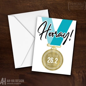 Tarjeta de felicitación imprimible de felicitaciones por el maratón
