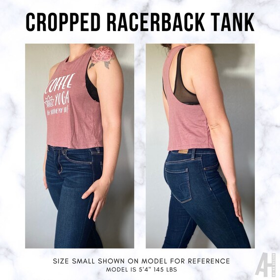 Women's Cotton Racerback Crop Tank Top - Slim Fit Sleeveless Dusty Rose Top - View #12