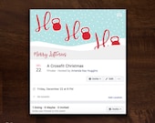 Ho Ho Ho Christmas Fitness Facebook Event Cover | Crossfit Christmas Party Facebook Event Header | Gym Facebook Event Banner