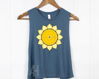 Sunflower Weightlifting Racerback Cropped Workout Tank