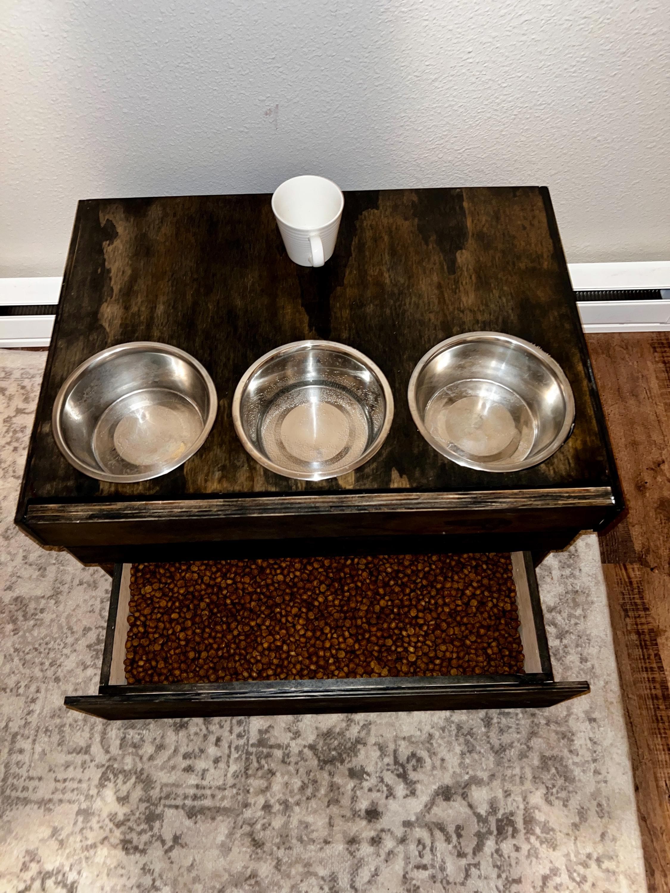Picture Idea: DIY Dog Bowl Feeder With Storage Woodworking Plans For Elevated