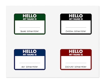 Film Department Name Tags (Bundle #1)