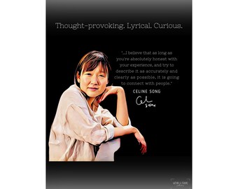 Celine Song Matte Vertical Posters, Director Quote Autograph Wall Art Print